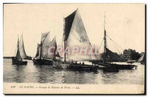 Old Postcard Le Havre Boat Group Fishing