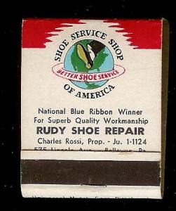 RUDYS SHOE REPAIR Full Unstruck Matchbook