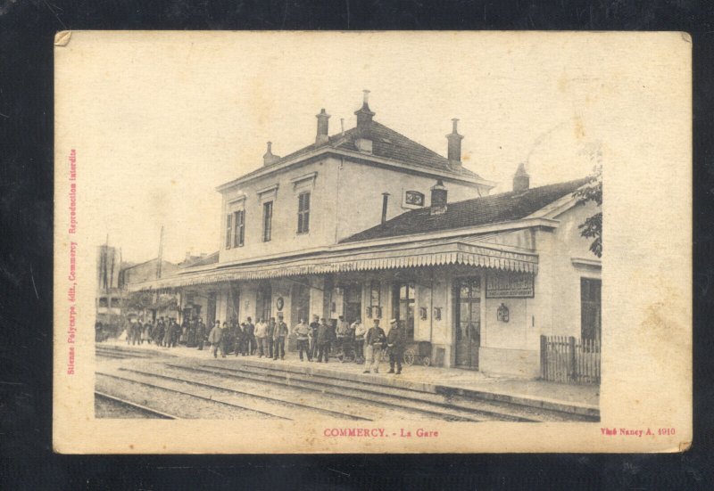 COMMERCY FRANCE LA GARE RAILROAD DEPOT TRAIN STATION 1908 VINTAGE POSTCARD