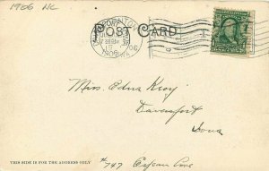 Clinton Iowa Mississippi Eagle Point Hurd #803 hand colored 1906 Postcard 9995