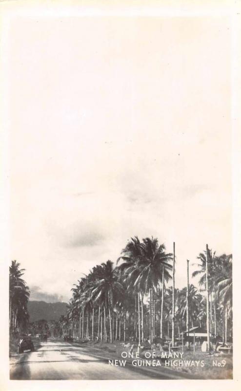 New Guinea Highway Street Scene Real Photo Antique Postcard J66626