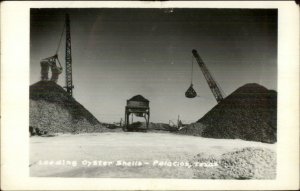 Palacios TX Loading Oyster Shells Real Photo Postcard