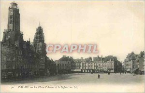 'Old Postcard Calais Place d''Armes and Belfry'