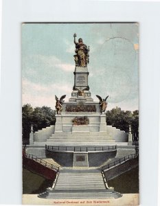 Postcard National Denkmal auf dem Niederwald Rüdesheim am Rhein Germany