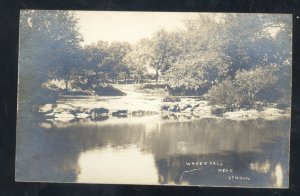 RPPC LYNDON KANSAS WATERFALL RIVER OSAGE CITY 1911 REAL PHOTO POSTCARD