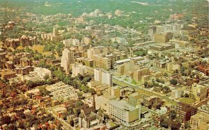 TORONTO CANADA~UNIVERSITY AVE AERIAL VIEW-PARLIAMENT BLDGS~1961 PSTMK POSTCARD