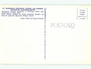 Unused Pre-1980 CHURCH SCENE Cape Cod - Falmouth Massachusetts MA p3304