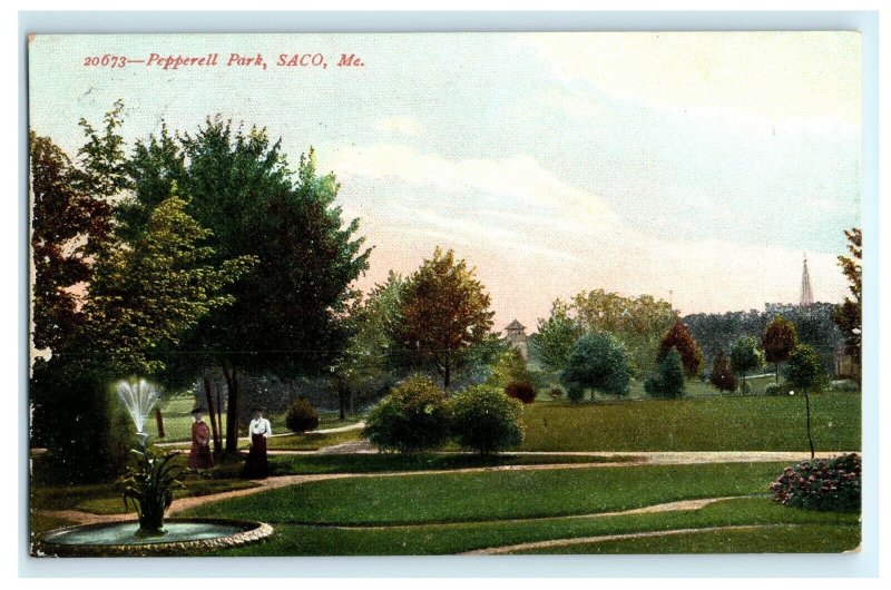 Pepperell Park Saco ME Maine Postcard (AQ13)