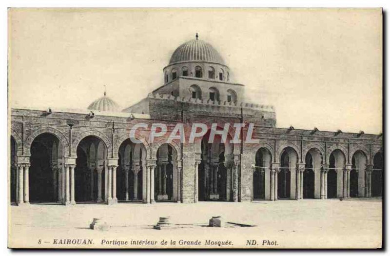 Old Postcard Kairouan Portico Interior of the Great Mosque