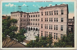 Canada Montreal University Quebec Vintage Postcard C125