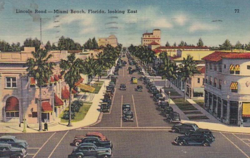 Florida Miami Beach Lincoln Road Looking East 1940