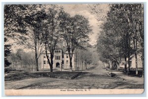 1912 West Street Road House Building Exterior Morris New York Vintage Postcard 