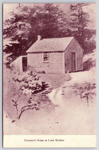 Thoreau's Home At Lake Walden Concord Massachusetts Nature & Trees View Postcard