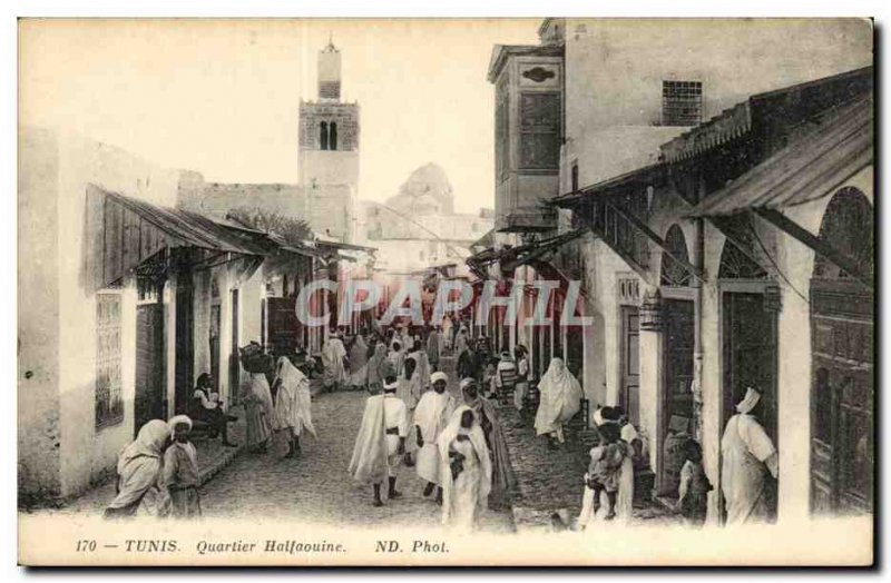 Tunisia Tunis Postcard Traditional Neighborhood Halfawiyyne