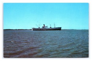 Ships Entering Harbor Galveston Texas Postcard