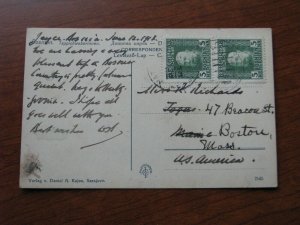 Bosnia Herzegovina Postcard 1913 Postmark Stamps Rug Factory Loom Spinning Wheel