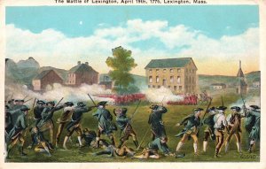 Vintage Postcard The Battle of Lexington April 19 1775 Lexington Massachusetts