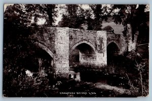 Chagford Devon England Postcard Chagford Bridge 1918 Antique RPPC Photo