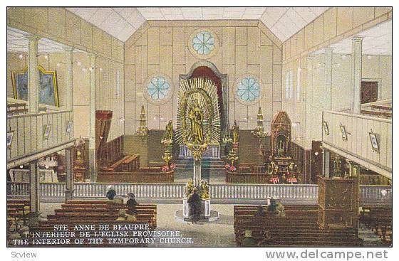 The Interior Of The Temporary Church, Ste. Anne De Beaupre, Quebec, Canada, 1...