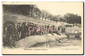 Old Postcard Paris Parisians Vecu Fishermen Fishing