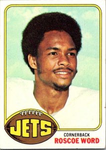 1976 Topps Football Card Roscoe Word New York Jets sk4385