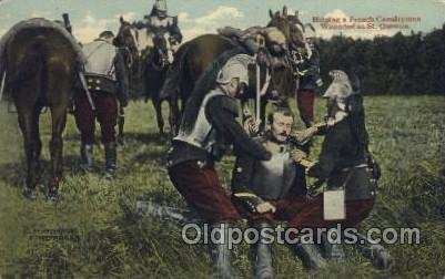 Helping a French Cavalryman Wounded at St. Quentin, Military, WW I Unused lig...