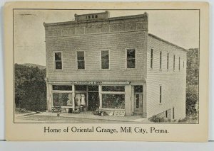 Mill City Pa Home of Oriental Grange O.C. Vosburg & Bro Postcard O8