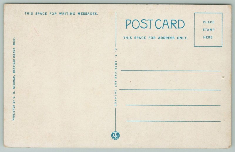 Mackinac Island Michigan~Lovers Leap~1920s Postcard