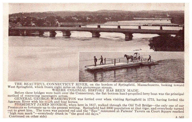 Massachusetts  Springfield , Connecticut River ,  Crossing Ferry