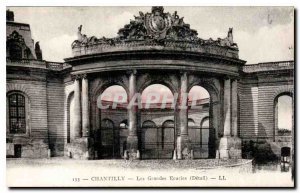 Old Postcard Chantilly Grand Stables Detail