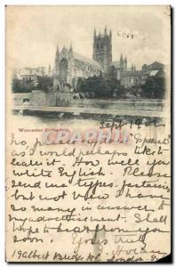 Old Postcard Worcester Cathedral