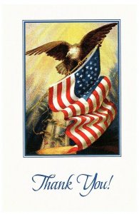 American Hero Religious Thank You Card with American Flag & Eagle