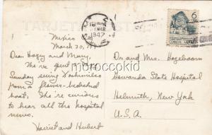 MEXICO CITY RPPC 1947 USED POSTCARD BIEN VENIDO PRESIDENTE QUEZON