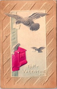 Be My Valentine Dove Mailing Letter 1909