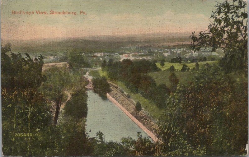 Postcard Bird's Eye View Stroudsburg PA 1909