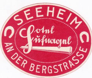 Germany Seeheim Hotel Lurfuorol Vintage Luggage Label sk2353