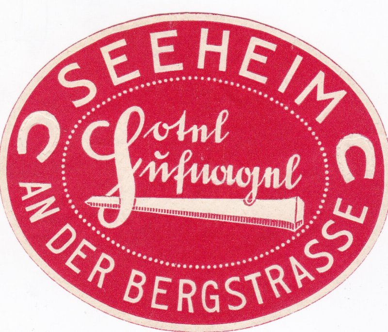 Germany Seeheim Hotel Lurfuorol Vintage Luggage Label sk2353