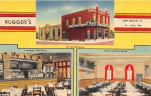 F30/ St Louis Missouri Postcard Linen Ruggeri's Bar Restaurant 3View