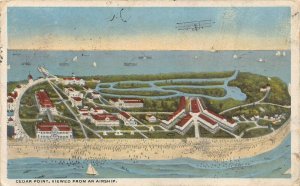 LPS54 SANDUSKY Ohio Cedar Point Aerial View  Postcard