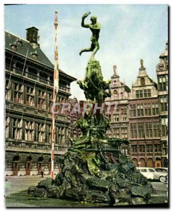 Postcard Modern Antwerp Grand lace Brabo