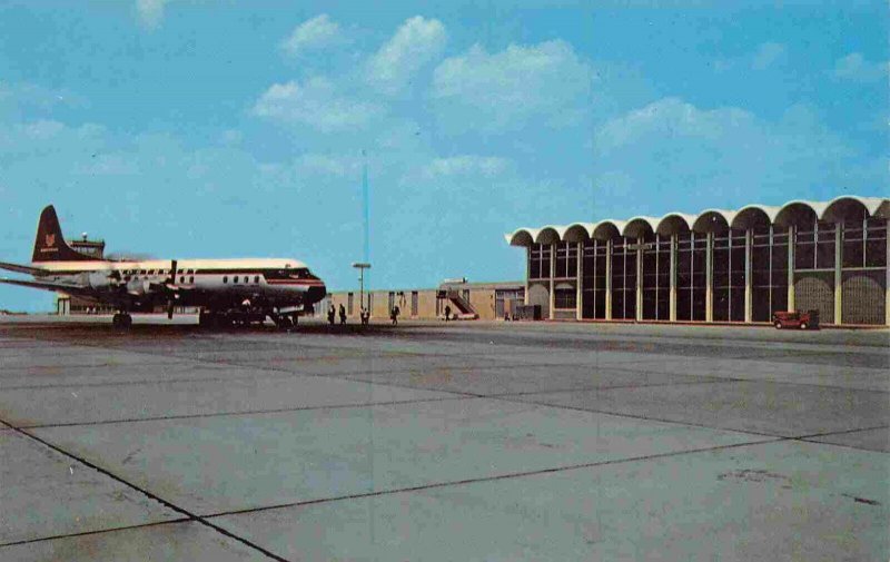 Rochester Airport Northwest Airline Plane Minnesota 1960s postcard