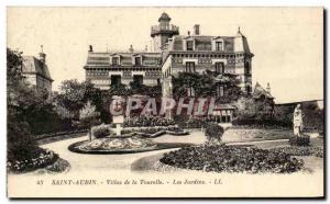 Postcard Old Saint Aubin Turret Villas Gardens