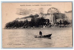 Blaye (Gironde) France Postcard The Citadel Seen From The River 1919 Posted