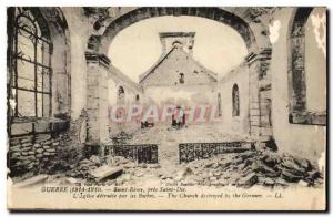 Postcard Old War near Saint Remy Saint Die L & # 39Eglise destroyed by the Ge...