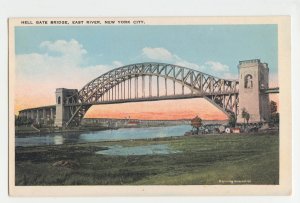 P2707 old postcard hell gate bridge east river new york city ny, unused