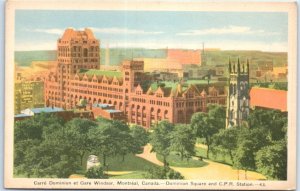 Postcard - Dominion Square and C.P.R. Station - Montreal, Canada