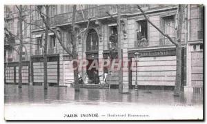 Old Postcard Paris Floods Boulevard Haussmann Advertisement Milk of Appenzell