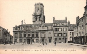 Vintage Postcard L'Hotel De Ville Town Hall And Belfry Boulogne-Sur-Mer France