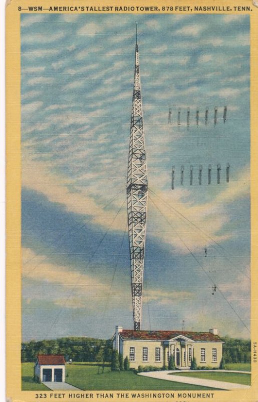 Nashville TN Tennessee Radio Station WSM America's Tallest Radio Tower pm 1951