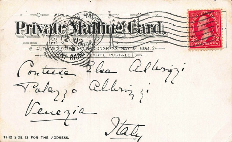 East Rock Park, New Haven, Connecticut, 1898 Private Mailing Card, Used in 1902